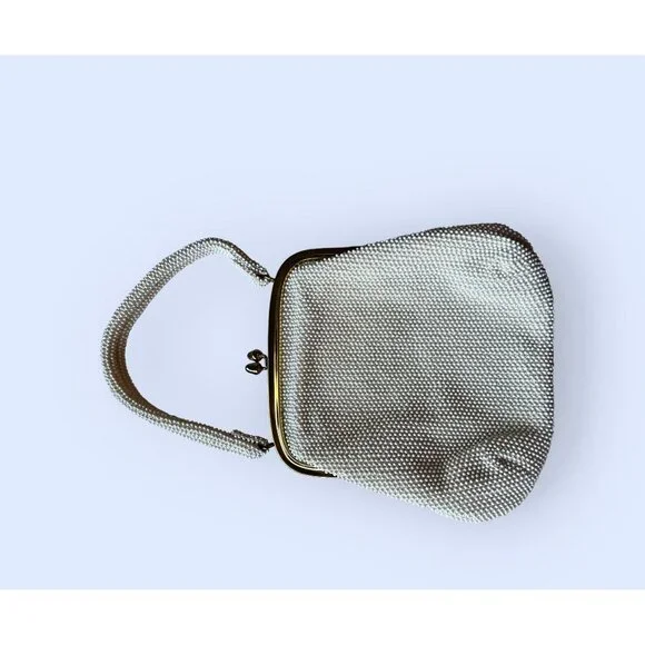 Lumared beaded Purse Handbag Vintage 50s MCM White - Picture 2 of 9